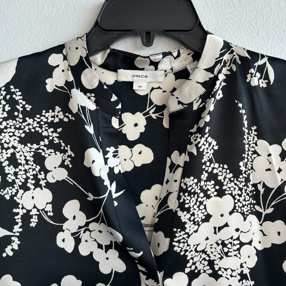 VINCE Arboretum Floral Silk Top